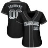 Custom Black Silver-White Authentic Drift Fashion Baseball Jersey - Image 2