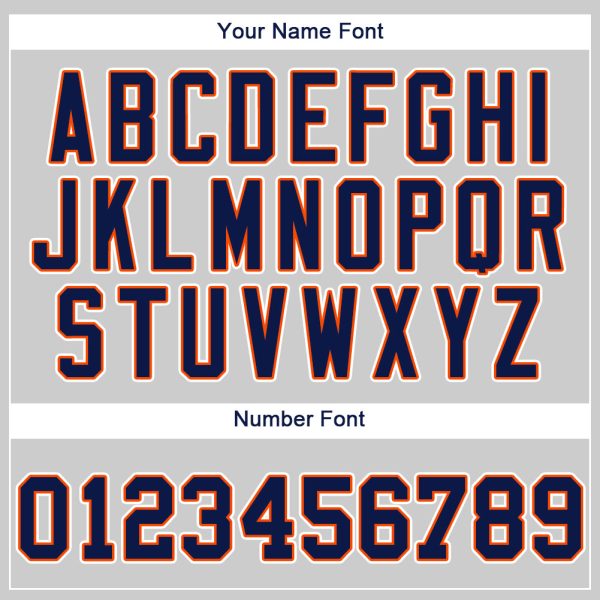 Custom Gray Navy-Orange Authentic Baseball Jersey - Image 4