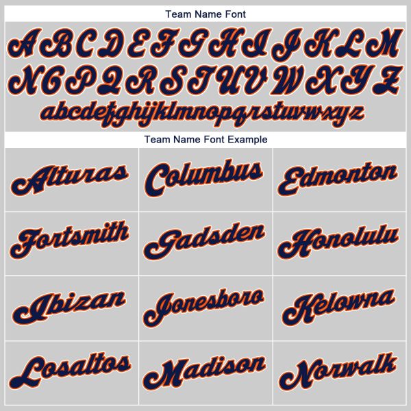 Custom Gray Navy-Orange Authentic Baseball Jersey - Image 5