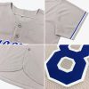 Custom Gray Navy-Orange Authentic Baseball Jersey - Image 6