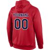 Custom Stitched Red Navy-Old Gold Sports Pullover Sweatshirt Hoodie - Image 3
