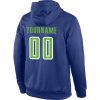 Custom Stitched Royal Neon Green-White Sports Pullover Sweatshirt Hoodie - Image 3