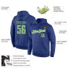 Custom Stitched Royal Neon Green-White Sports Pullover Sweatshirt Hoodie - Image 4